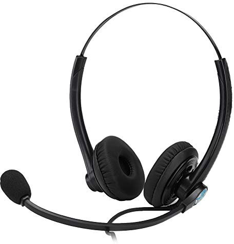 Archuu A26-RJ Cuffie per Call Center, Connettore RJ11, Microfono con Cancellazione del Rumore Professionale, Nero