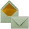 Kuverts in Eukalyptus-Grün - 75 Stück - Brief-Umschläge DIN C6-114 x 162 mm - 11,4 x 16,2 cm - Naßklebung - matte Oberfläche & Gold-Metallic Fütterung - ohne Fenster - für Einladungen