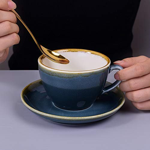 AIDEMEI Ensemble de tasse à café Latte Art Latte en céramique italien Vintage grande bouche petit luxe exquis voyage tasse tasses et tasses 320 ml