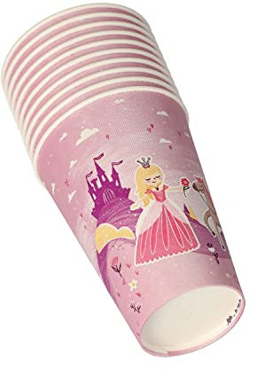 PAPSTAR Lot de 10 gobelets jetables en carton 0,2 l Ø 7 cm 9,7 cm Fairytale Princess 88495