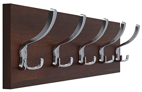 AKKE 15x70 | PICO Garderobenleiste Wandgarderobe Garderobe Wandpaneel Kleiderstange CHROM | WALNUSS