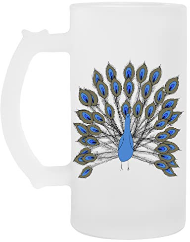 Pfau Glas Bier Becher Tasse Glass Beer Mug Cup