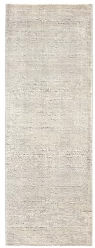 Kurzflor Teppich Laufer Wohnzimmer Hellgrau 80 x 200 cm, Moderner Kurzflor Teppich, Super Soft