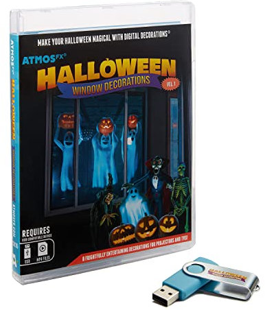 AtmosFX® Halloween Digital Decoration on USB Includes 8 Atmosfx Video Effects for Hallloween
