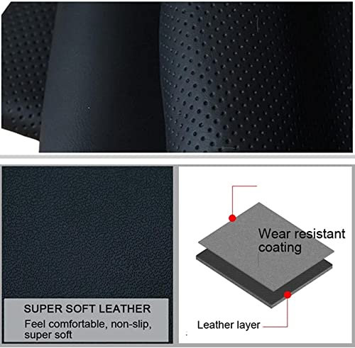 Auto lenkrad Abdeckung,für VW Golf 6 GTI MK6 Polo GTI Scirocco R für Passat CC R-Line 2010 Handgenähtes schwarzes Echtleder DIY Auto Lenkradbezug