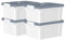 Cetomo 35L*4 Kunststoff-Aufbewahrungsbox Box mit haltbarem Deckel und Sicherheitsverschluss stapelbar und verschachtelbar 4 Stück Weiß