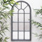 Brushed Grey Arched Window Style Wall Mirror For your Home Or Garden