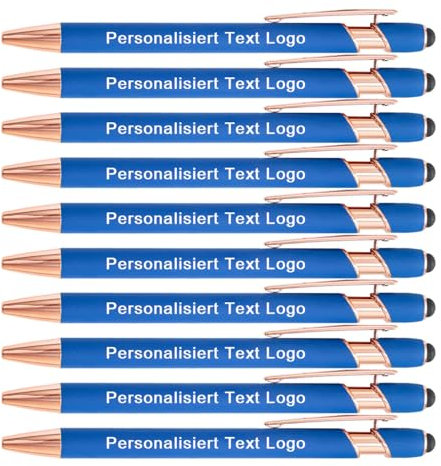HEYZARDA Kugelschreiber mit Gravur Namen Text Logo für Büro Schule Business Stift 100 Pc See