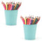 MATIMASU Stifthalter für Schreibtisch, Stiftehalter, Metall, Marker, Stift-Organizer, Aufbewahrung, kleiner Weißblech, Blumentopf, Sukkulenten-Eimer, Pflanzgefäße für Büro, Zuhause, 2 Stück (blau)