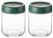 Eidoct 2-Pack 15.8oz Glass Jar with Screw Lid Leakproof Overnight Oats Container, Yogurt Jars, Oatmeal Salad Jars, for Cereals Milk Fruit Condiment Dressing(2-Pack 450ml Green)