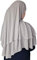 Yaqeen Hijab Kurzer Chiffon-Khimar, 2-lagig, Diamantschliff, Dreieck, Hijab, Muslimischer Schal, Kopftuch, Chadors, Arabien, islamisches Gebetskleid, muslimische Schals, silber, Einheitsgröße
