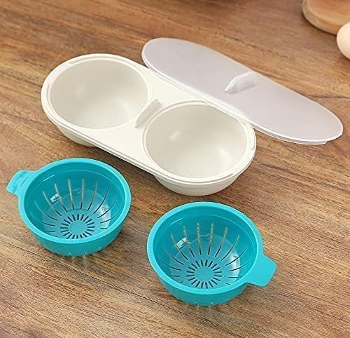 Microwave Egg Poacher, Non-Stick Coated Double Cup Egg Cooker & Steamer