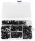 177Pcs/Kit Boulon de Carénage, M5 M6 Vis de Pare-brise de Moto Fixations Boulons de Carénage Kit de Clips écrou pour Plupart des Motos(Noir)