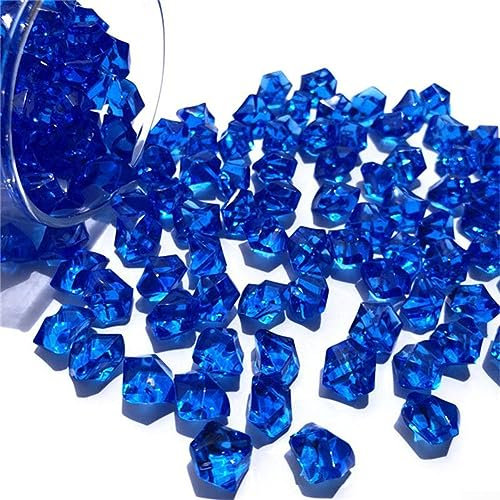 200-Piece Premium Acrylic Gems Set, 200x Acrylic Plastic Gem Stone Ice Rocks Table Scatter Vase Fish Tank Decoration Decorative Accessories-Dark Blue