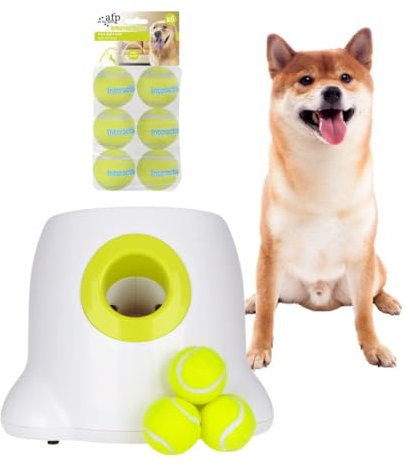 BOT Automatischer Ballwerfer für Hunde, inkl. 9Stk Hundebälle. Interaktives Hundespielzeug für Zuhause und Draußen (Ifetch Mini 9x5cm - Green)