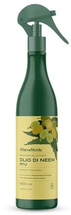 Il Paese Verde Olio di Neem - Olio di Neem Repellente Naturale Contro Gli Insetti per Piante - Olio Neem Spremuto A Freddo - 500ml Pronto all'Uso.