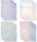 alwaiiz 20 Stück Holographische Aufkleber Transparent, Selbstklebend und Wasserfest Hologramm Papier A4, Geeignet für die Handdekoration (4 Designs)