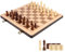 15-Zoll-Holzschach- und Dame-Spielset Klassische Faltbrettspiele mit gefilztem Spielbrett-Innenraum zur Aufbewahrung 2 Extra Damenfiguren-Aufbewahrungsfächer