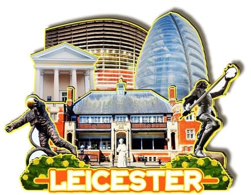 Orlybar Orlaybar Leicester England Decorative Magnet 3D Refrigerator City Travel Souvenir Tourist Gifts Handmade Craft Fridge Magnet Home Decoration -775