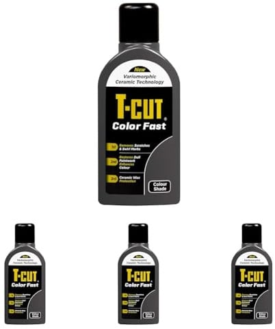 T-Cut 3 in 1 Color Fast Paintwork Restorer Car Polish, Grey, 500 ml, Packaging May Vary (Pack of 4)