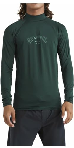 BILLABONG Mens Arch Wave UV50 Long Sleeve Rash Vest Top - Billiard - UV Sun Protection and SPF Properties