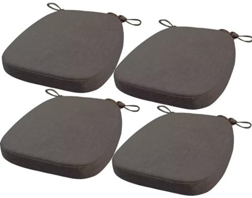 FIOVIP Stuhlkissen mit Riemen abnehmbar, waschbar, doppelte Anti-Rutsch hoch elastisch,Geeignet für Esstische und Stühle(43X40X33CM(5CM),Dunkelgrau,4 Stück)