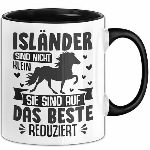 Trendation Isländer Pferde Tasse, Keramik, Becher, Trinkbecher, 325 ml, Geschenkidee für Isländer-Liebhaber, Geburtstag, Weihnachten