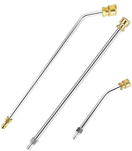 WENLISELL 3 Pcs 4000PSI Pressure Washer Lance Extension, Stainless Steel Power Washer Lance Extension with 1/4 Quick Connect, 30 Angled Extension Wand Lance for Pressure Washers, Cleaning Machine