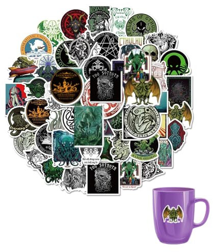 50 Stück Cthulhu,Meme Sticker,Sticker Anime,Rammstein Aufkleber,Hello Kitty Sticker,Jjk Sticker,Kuromi Sticker,Haikyuu Sticker,Sticker Wow,Anime Sticker,Hp Lovecraft,für Jugendliche Kind Erwachsene
