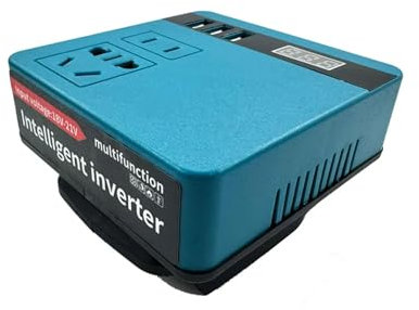 KUMIAN Onduleur de Puissance, 120 W DC 18 V vers Adaptateur d'onduleur pour Application Domestique, Alimentation Portable pour Batterie 18 V, Noir, 2 Ports USB, 1 Unité