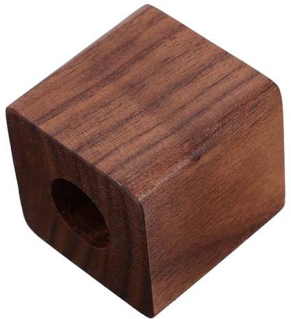 SECFOU Single Walnut Pen Holder Strong Base Desk Tidy Pen Stand Office Accessory for Desk Organiser