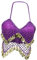 Baoblaze Top corto con paillettes reggiseno per danza del ventre per spettacoli notturni in festival, VIOLA