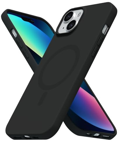 LoeoeL for iPhone 13 Mini/ 12 Mini Case Silicone Mag Safe, Compatible with Magsafe Ultra Slim Thin Magnetic Phone Case for Women Girls, Soft Rubber Gel Matte TPU Solid Color Minimalist Cover, Black