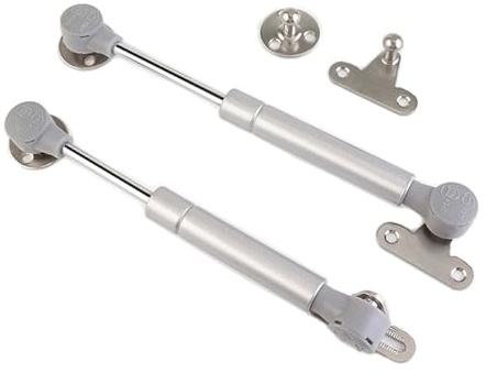 2 Pack Gas Strut Lift Support, 80N Silver Gas Spring Hinge Soft Close Lid Support Flap Door Air Support Rod for Cabinet, Toy Box, Storage Chest (6 Inch)
