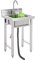 Évier de cuisine commercial en acier inoxydable 304 avec plan de travail et étagère, évier de cuisine autonome pour l'extérieur, lavabo de cuisine commercial (lavabos séparés)