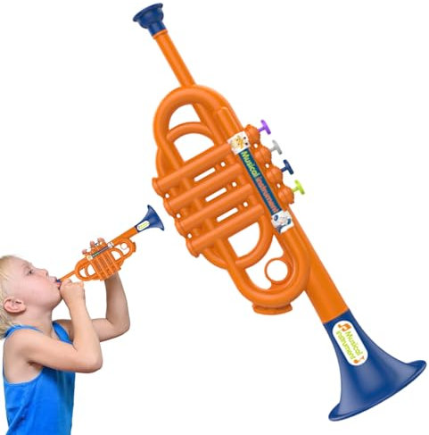 Blasinstrument Spielzeug – Lernfreundliche Trompetenform, Glänzende Optik | Musikspielzeug Mit Tastenklang, Frühes Instrumententraining Für Kleinkinder, Kinder Und Vorschulalter