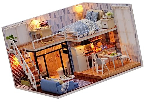 HOOTNEE DIY Miniatur Haus Bausatz für Erwachsene Manuelles Zusammenbauen Kreatives Puzzle Wohnhaus Kleines DIY Holzhaus für Familie und Freunde Dekoratives Bastelset