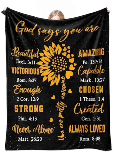 cnnouart Christliche Geschenke für Frauen, Decke, christliches Geburtstagsgeschenk für Mädchen, Mutter, Schwester, Freunde, Decke (100 x 130 cm)