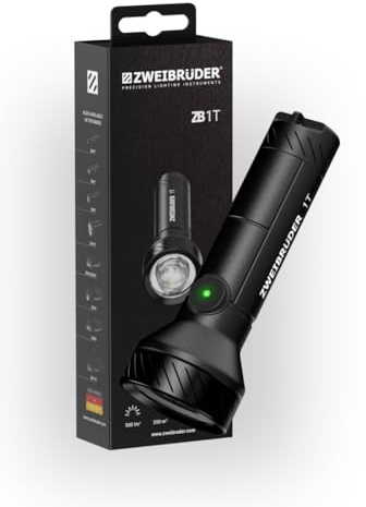 Zweibrüder ZB1T Mini Torcia LED Ricaricabile USB-C 500 Lumen, Tascabile | Torcia Potente e Compatta, in Alluminio, Protezione IP67, Ideale per Portachiavi, Camping e Uso Quotidiano