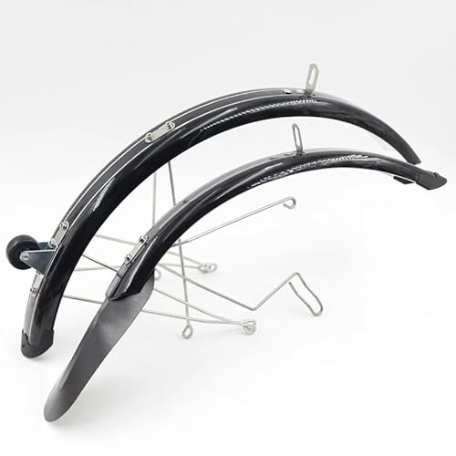 JIASHUNHE Fahrrad Schutzblech Faltrad 16 Zoll Schutzblech Silber, schwarz Fender Zubehör(Front and Rear Black)
