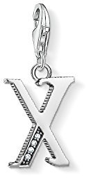 Thomas Sabo Damen-Charm-Anhänger X Buchstabe Silber Charm Club 925 Sterling Silber 1604-643-21