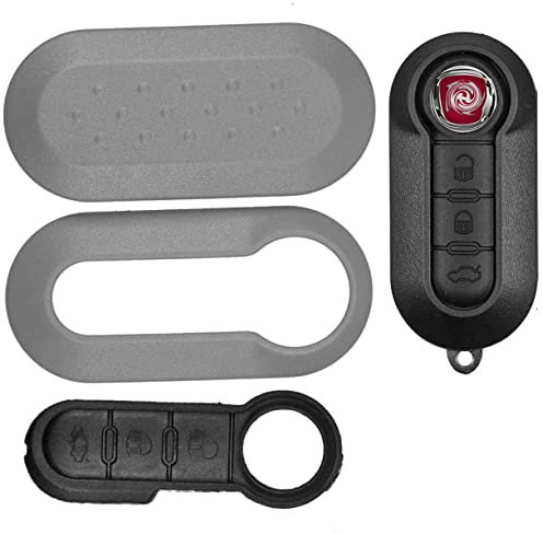 Auto Schlüssel Set Schale Cover Grau + Tastenfeld für FIAT 500 Punto Doblo