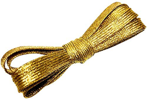 Goodlace Lacets plats de scintillants, Bling Lacets de chaussures 140CM, Or