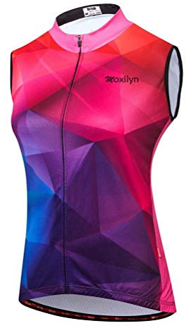 Moxilyn ärmellos Radtrikots für Damen,Weste Radfahren Jersey Frauen Fahrrad Trikots Sport MTB Straßenberg Bluse Kurzarm Fahrrad T-Shirts Top Atmungsaktiv und Schweißabsorbierend Schnell Trocknend