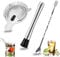 Senhai Rostfreier Stahl Cocktail Muddler, Spiral-Mischlöffel & 4-Prong Bar Sieb, Hausbar Kneipier Muddling Tool Set