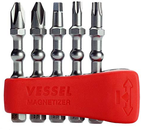 VESSEL Jeu d'embouts Impact Ball PH2, SQ2, T20, T25 50mm Ensemble de 5 Pièces