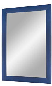 Trend 35 - Wandspiegel 70x145 cm mit Rahmen (Dunkelblau gewischt), Spiegel nach Maß mit 35 mm breiter MDF-Holzleiste - Maßgefertigter Spiegelrahmen inkl. Spiegel und stabiler Rückwand mit Aufhängern