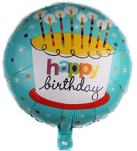 DIWULI Happy Birthday Ballon Torte - Happy Birthday Luftballon, Folienballon Geburtstag Helium Geburtstagsballon Luftballon Geburtstag Mädchen Junge Kindergeburtstag, Party Dekoration Geburtstagsdeko