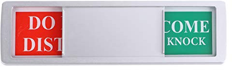 NUOBESTY Privacy Slide Door Sign Do Not Disturb/Welcome Sign Office Conference Privacy Sign Indicator for Office Home Respecting Your Space and Time, Silver