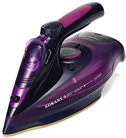 QSCTYG 2400W Cordless Electric Steam Iron 5 Speed Adjust for garment Steam Generator Clothes Ironing Steamer Ceramic Soleplate Portable clothes steamer 941 (Color : Purple)